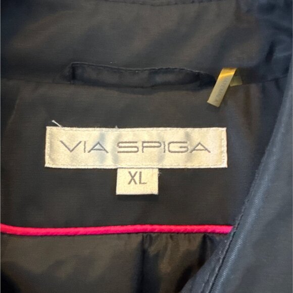 Via Spiga Womens Black Button-Up Coat XL - Picture 3 of 6